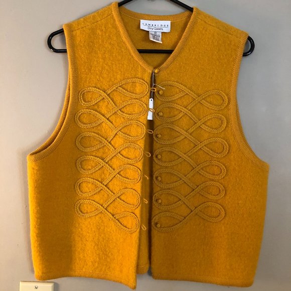 Cambridge Dry Goods Sweaters - Cambridge Dry Goods women's gold vest size Medium